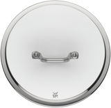 Topfdeckel aus Edelstahl von oben betrachtet, Teil des Topfsets Essential Black 3-tlg.