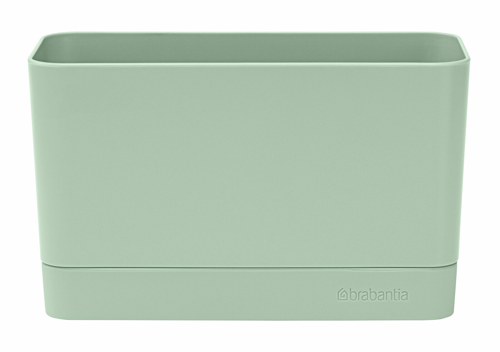 Grüner Spülen Organizer aus Kunststoff, rechteckig mit abgerundeten Ecken, Vorderansicht