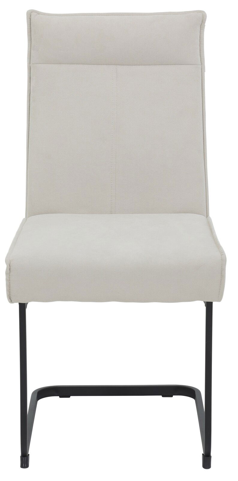 Beiger Schwingstuhl mit schwarzem Metallgestell, Frontalansicht