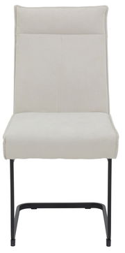 Beiger Schwingstuhl mit schwarzem Metallgestell, Frontalansicht