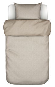 Bettwäsche-Set in Beige mit feinem Streifenmuster, Draufsicht