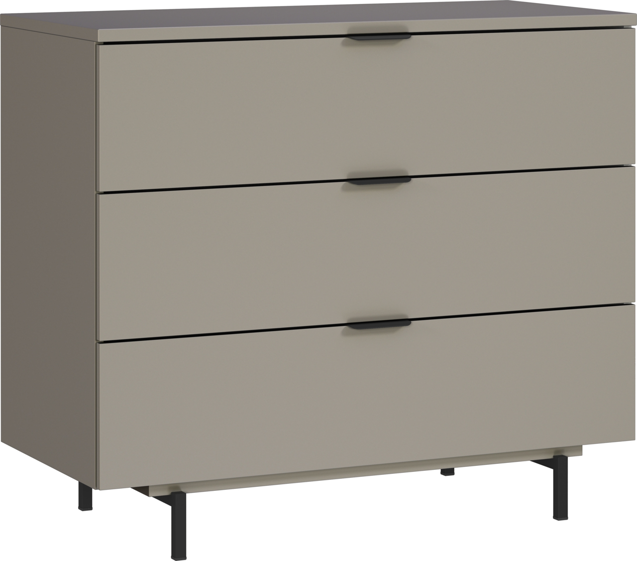 Germania Kommode TOMINO Moderne Kommode mit drei Schubladen in seitlicher Perspektive