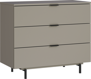 Moderne Kommode mit drei Schubladen in seitlicher Perspektive