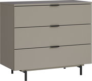 Moderne Kommode mit drei Schubladen in seitlicher Perspektive