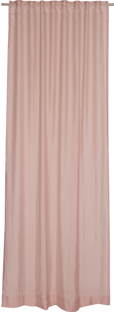 Dekoschal in sanftem Rosa, frontal aufgenommen, mit gleichmäßigen Falten und einer glatten Oberfläche.