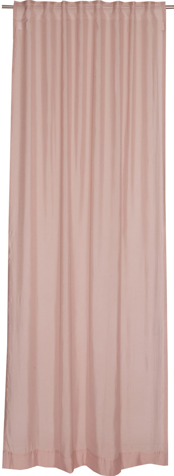 Dekoschal in sanftem Rosa, frontal aufgenommen, mit gleichmäßigen Falten und einer glatten Oberfläche.