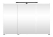 Moderner Spiegelschrank mit drei Türen und integrierter Beleuchtung, Frontalansicht