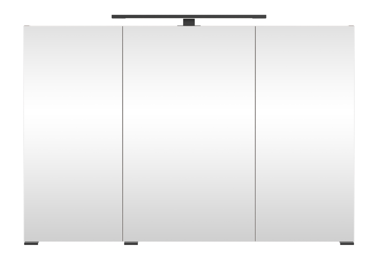 XORA Spiegelschrank VANNES Moderner Spiegelschrank mit drei Türen und integrierter Beleuchtung, Frontalansicht