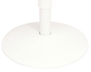 Weiße runde Basis eines Sitzhockers, Nahaufnahme von unten