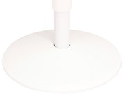 Weiße runde Basis eines Sitzhockers, Nahaufnahme von unten