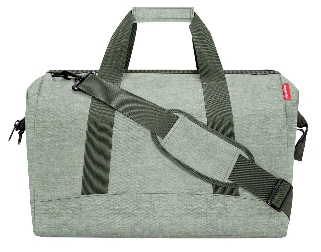 Grüne Reisetasche mit Schultergurt, Vorderansicht