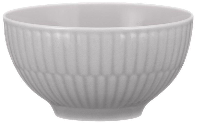 Seltmann Weiden Dipschale AMINA Weiße Dipschale aus Porzellan mit geriffelter Oberfläche, seitliche Perspektive