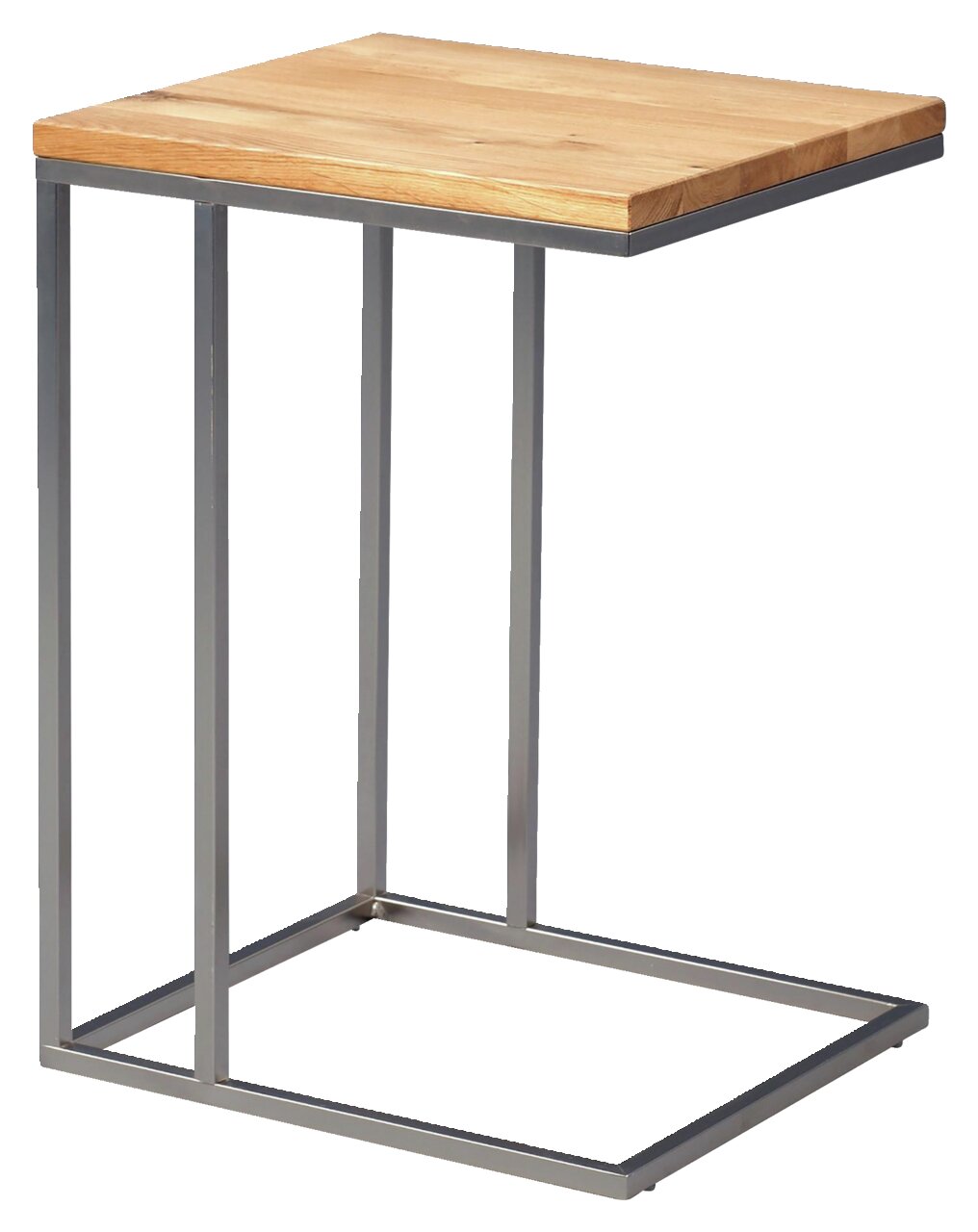Cantus Bijzettafel FINN Moderne bijzettafel met houten blad en metalen onderstel, zijaanzicht