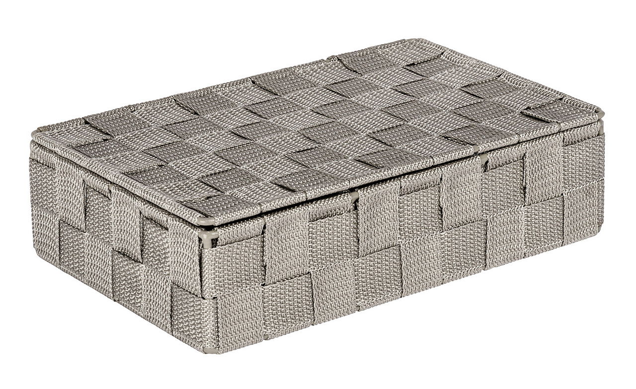 Rechteckiger Badorganizer in geflochtener Optik, seitliche Perspektive