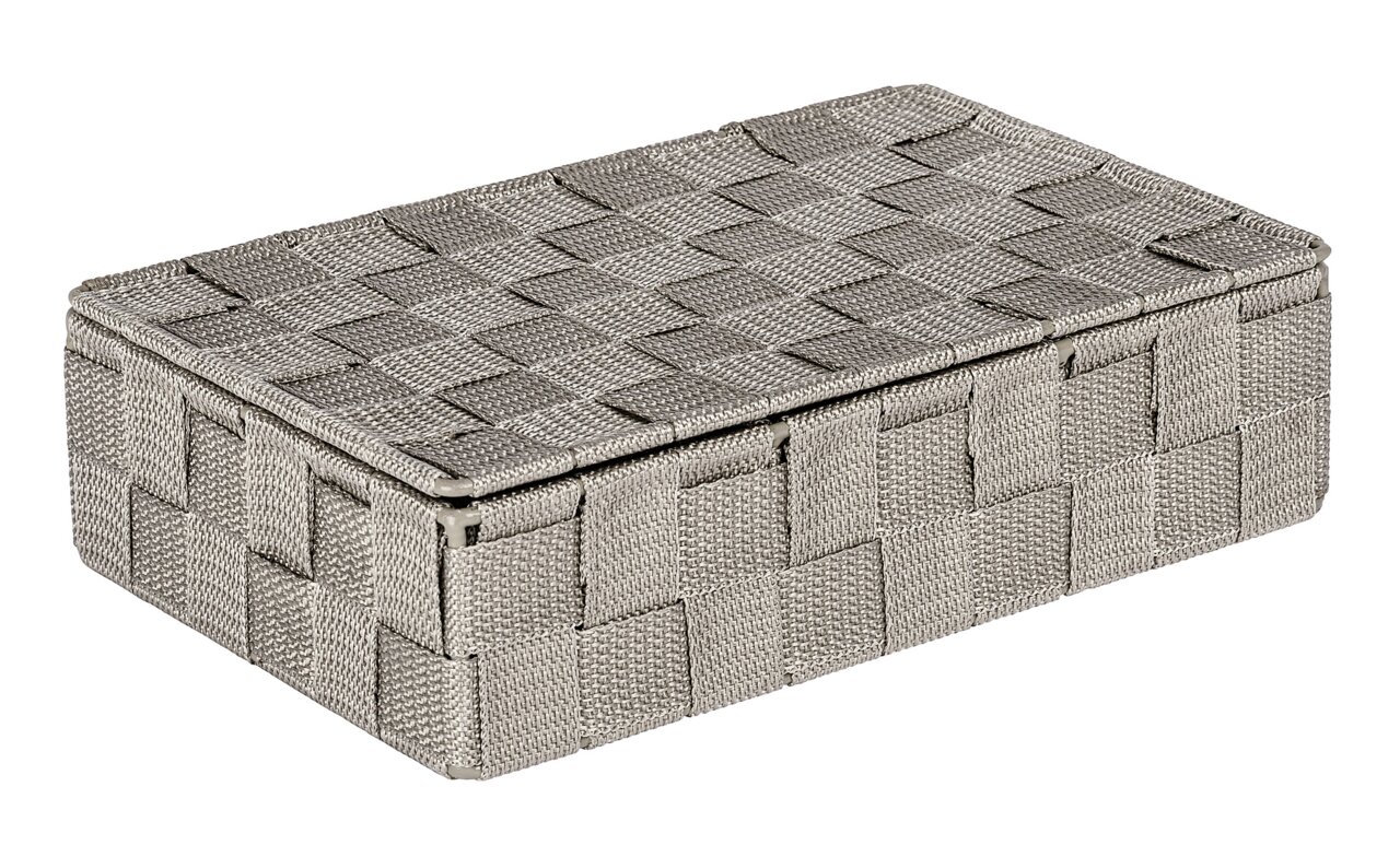 Rechteckiger Badorganizer in geflochtener Optik, seitliche Perspektive