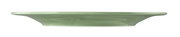Seitenansicht eines salbeigrünen Frühstückstellers mit 23 cm Durchmesser.