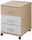Stylife Rollcontainer BASEL OFFICE Rollcontainer aus Holz mit drei Schubladen, davon eine abschließbar, auf Rollen, seitliche Perspektive