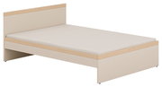 Jugendbett 140x200 in hellem Holzdesign, seitliche Perspektive