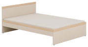 Jugendbett 140x200 in hellem Holzdesign, seitliche Perspektive
