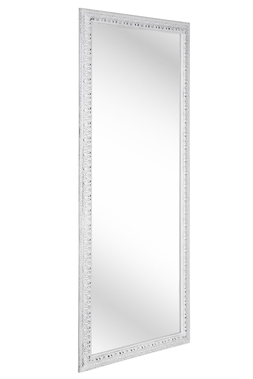 Rechteckiger Spiegel mit verziertem Rahmen, seitliche Perspektive