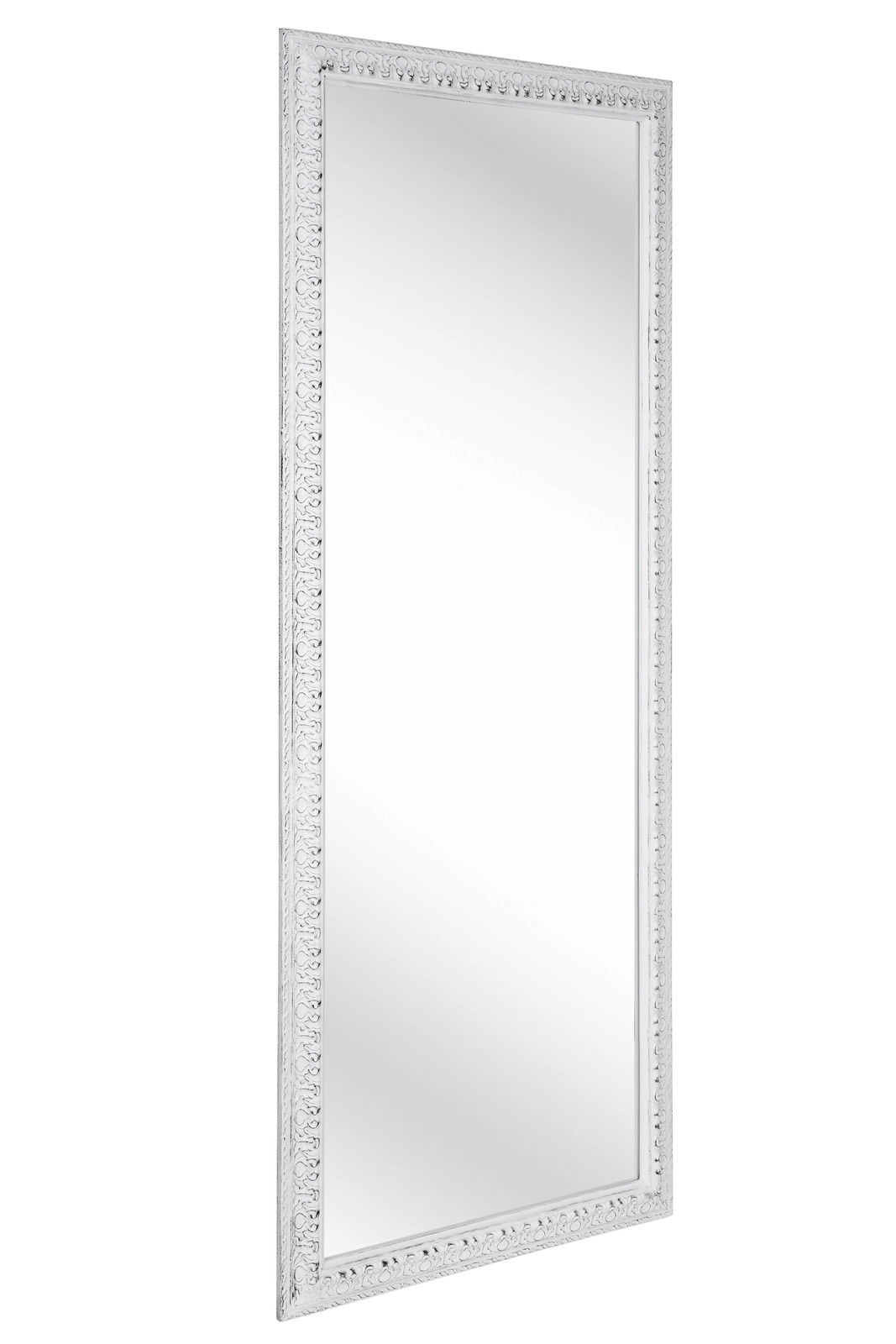 Rechteckiger Spiegel mit verziertem Rahmen, seitliche Perspektive