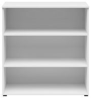 Weißes Regal mit drei Ebenen, frontal betrachtet