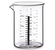 Messbecher aus Glas mit 150 ml Fassungsvermögen, seitliche Ansicht