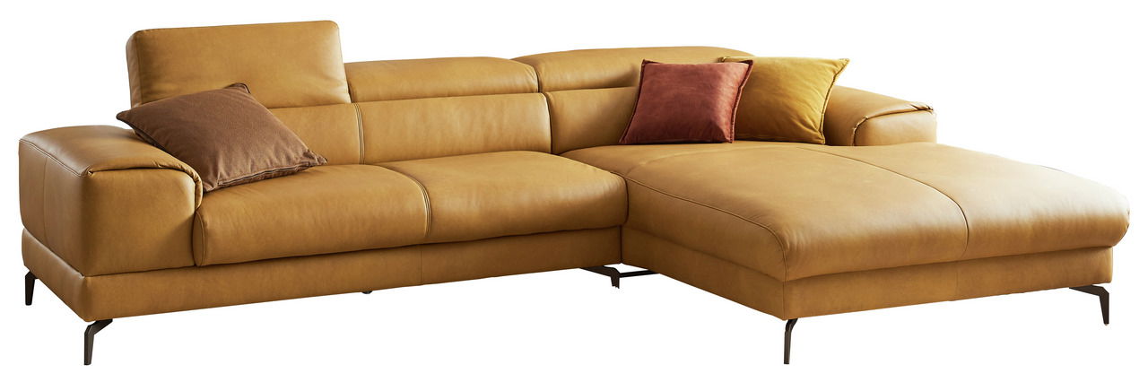 Braune Longchairkombination mit zwei Kissen, seitliche Perspektive