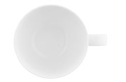 Milchkaffeetasse Life 0,37l aus der Vogelperspektive, weiß, mit Henkel rechts