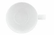 Milchkaffeetasse Life 0,37l aus der Vogelperspektive, weiß, mit Henkel rechts