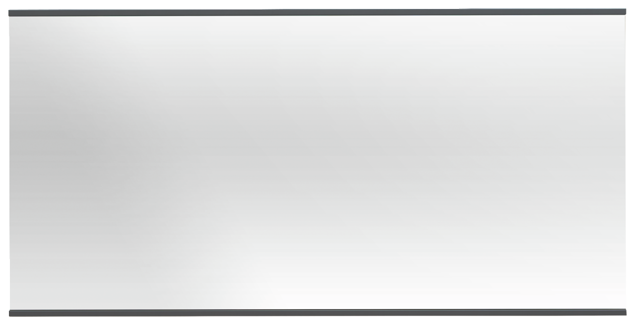 Großer rechteckiger XL-Spiegel mit schwarzem Rahmen, frontal betrachtet.