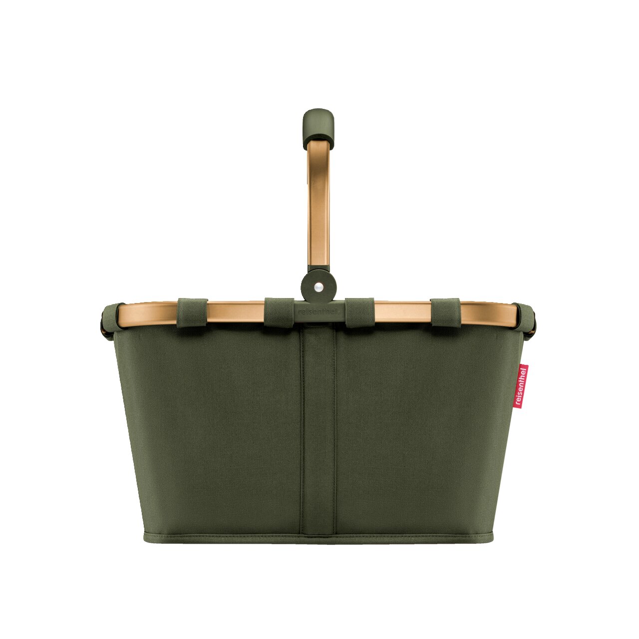 Grüner Einkaufskorb mit stabilem Griff, Vorderansicht