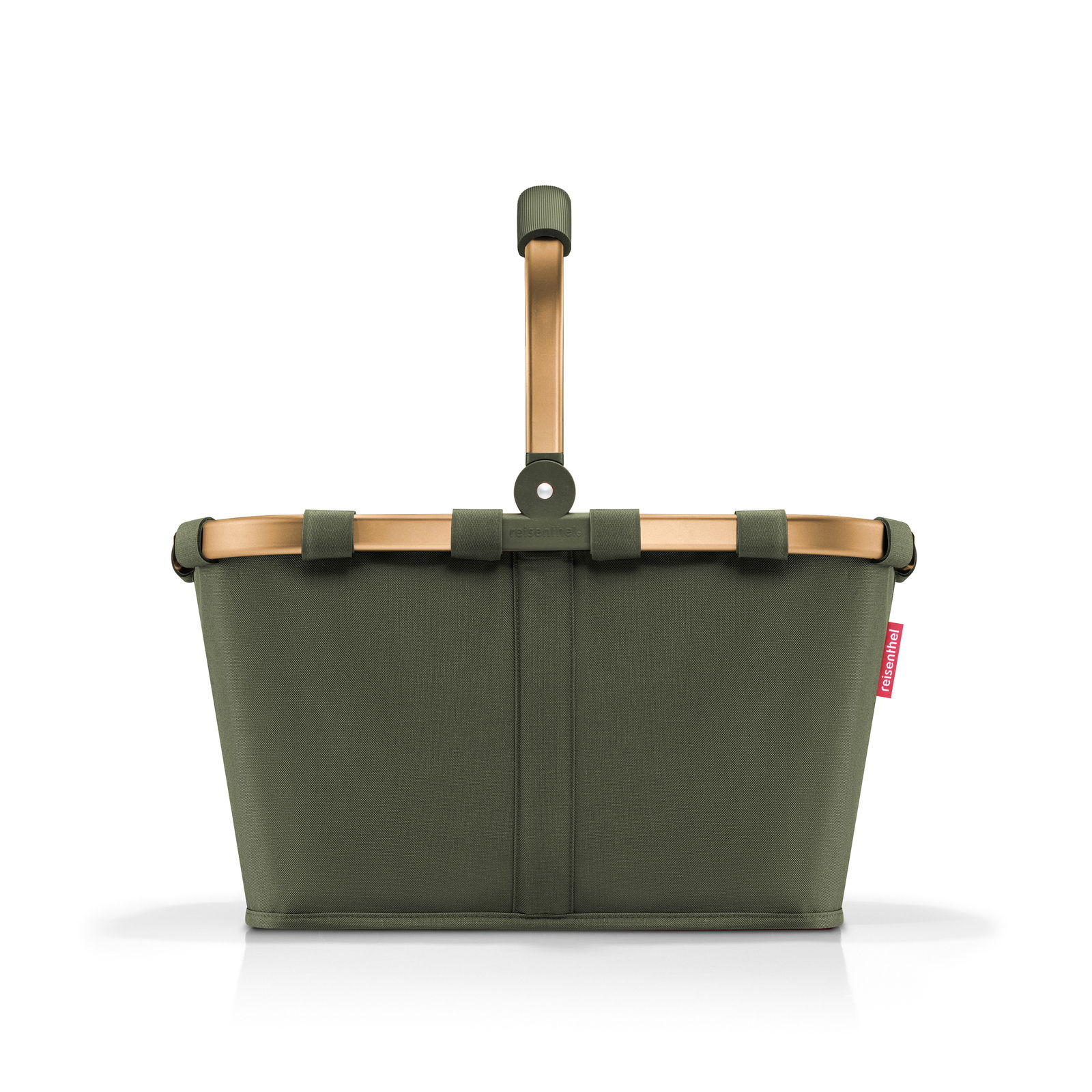 Grüner Einkaufskorb mit stabilem Griff, Vorderansicht