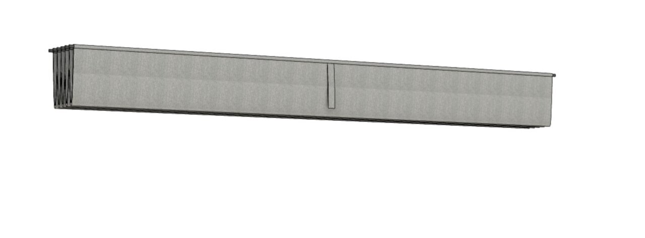 Siena Garden Pergola Faltdach SCHATTENMANUFAKTUR Seitenansicht eines geschlossenen Pergola Faltdachs in neutraler Farbe