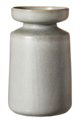 Graue Vase Imperia 35cm, zylindrische Form mit breitem Rand, seitliche Perspektive