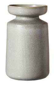 Graue Vase Imperia 35cm, zylindrische Form mit breitem Rand, seitliche Perspektive