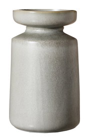 Graue Vase Imperia 35cm, zylindrische Form mit breitem Rand, seitliche Perspektive