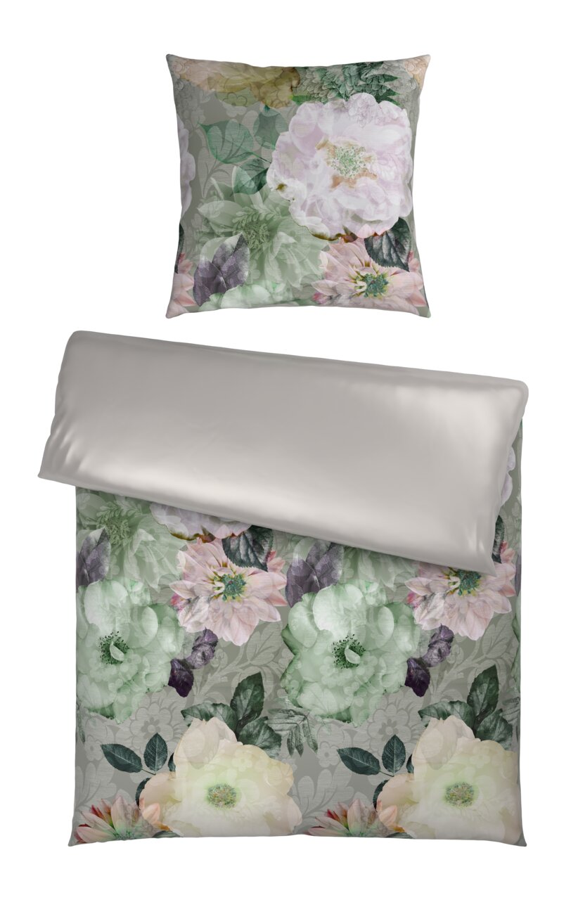 Novel Wendebettwäsche 135x200cm Wendebettwäsche mit floralem Muster in sanften Pastelltönen, Draufsicht