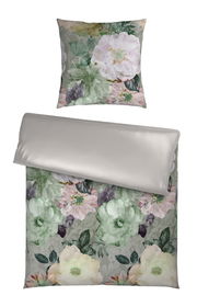 Wendebettwäsche mit floralem Muster in sanften Pastelltönen, Draufsicht