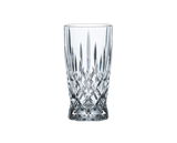Hohes, elegantes Glas mit Kristallschliff, frontal abgebildet.