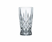 Hohes, elegantes Glas mit Kristallschliff, frontal abgebildet.