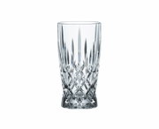 Hohes, elegantes Glas mit Kristallschliff, frontal abgebildet.