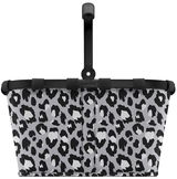Leopardenmuster Einkaufskorb mit schwarzem Rahmen, Vorderansicht