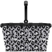 Leopardenmuster Einkaufskorb mit schwarzem Rahmen, Vorderansicht
