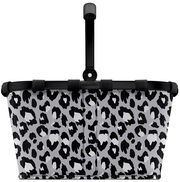 Leopardenmuster Einkaufskorb mit schwarzem Rahmen, Vorderansicht