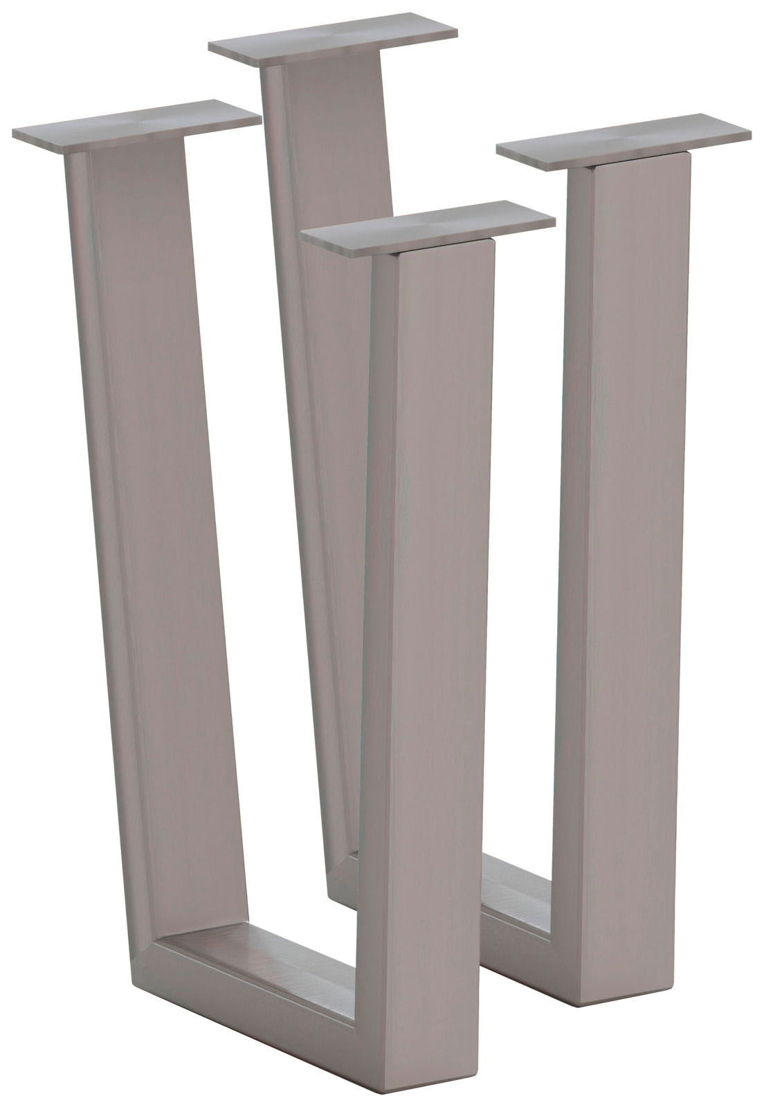 Metallisches Bankgestell in U-Form, perspektivisch von vorne fotografiert