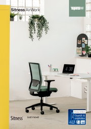 Moderne bureaustoel Topstar SITNESS AIRWORK G in een licht kantoor, zijaanzicht