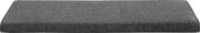 Graues Sitzkissen in rechteckiger Form, seitliche Perspektive