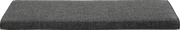 Graues Sitzkissen in rechteckiger Form, seitliche Perspektive