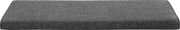 Graues Sitzkissen in rechteckiger Form, seitliche Perspektive